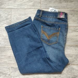 Torrid Jegging Crop size 22 Blue Jeans Stretch Ankle Crop Medium Wash Stitched